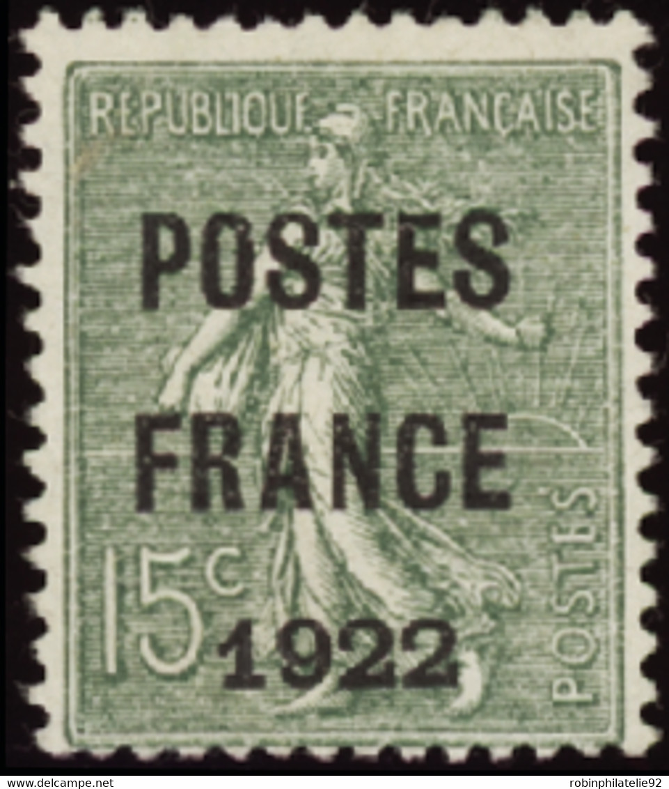 FRANCE  PREOBLITERES N°37 15c Semeuse Lignée "Postes France 1922" Qualité:(*) Cote:700 - Other & Unclassified