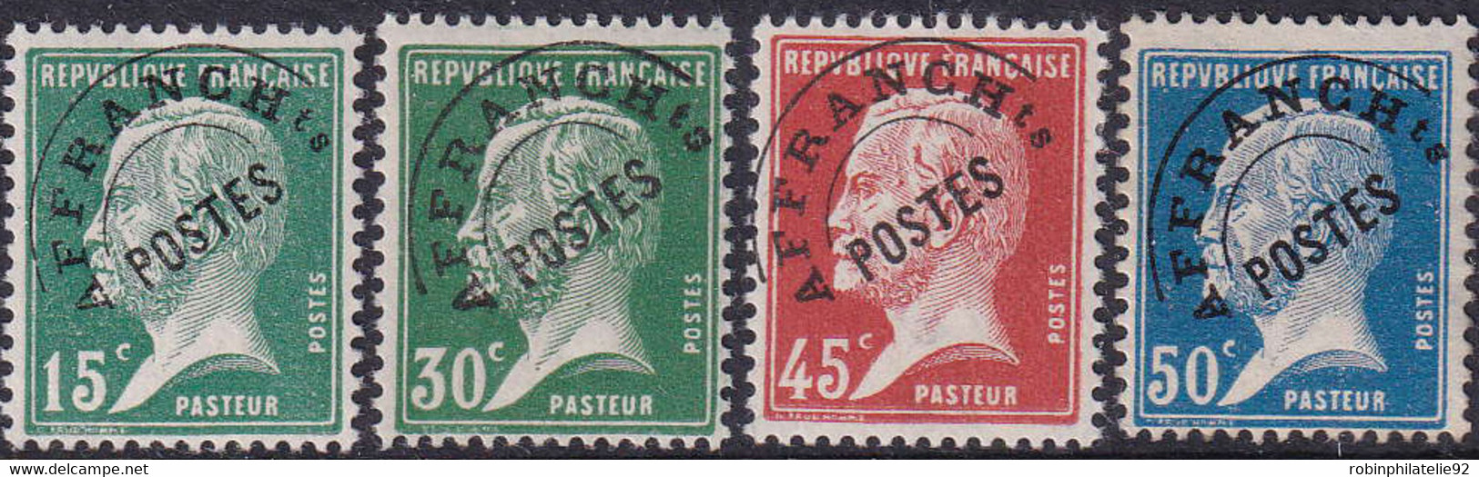 FRANCE  PREOBLITERES N°65 /68 Pasteur 4 Valeurs  Qualité:** Cote:470 - Autres & Non Classés