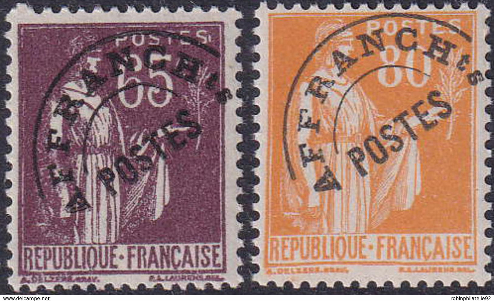 FRANCE  PREOBLITERES N°73 Et 75 65c Et 80c Paix Qualité:** Cote:340 - Sonstige & Ohne Zuordnung