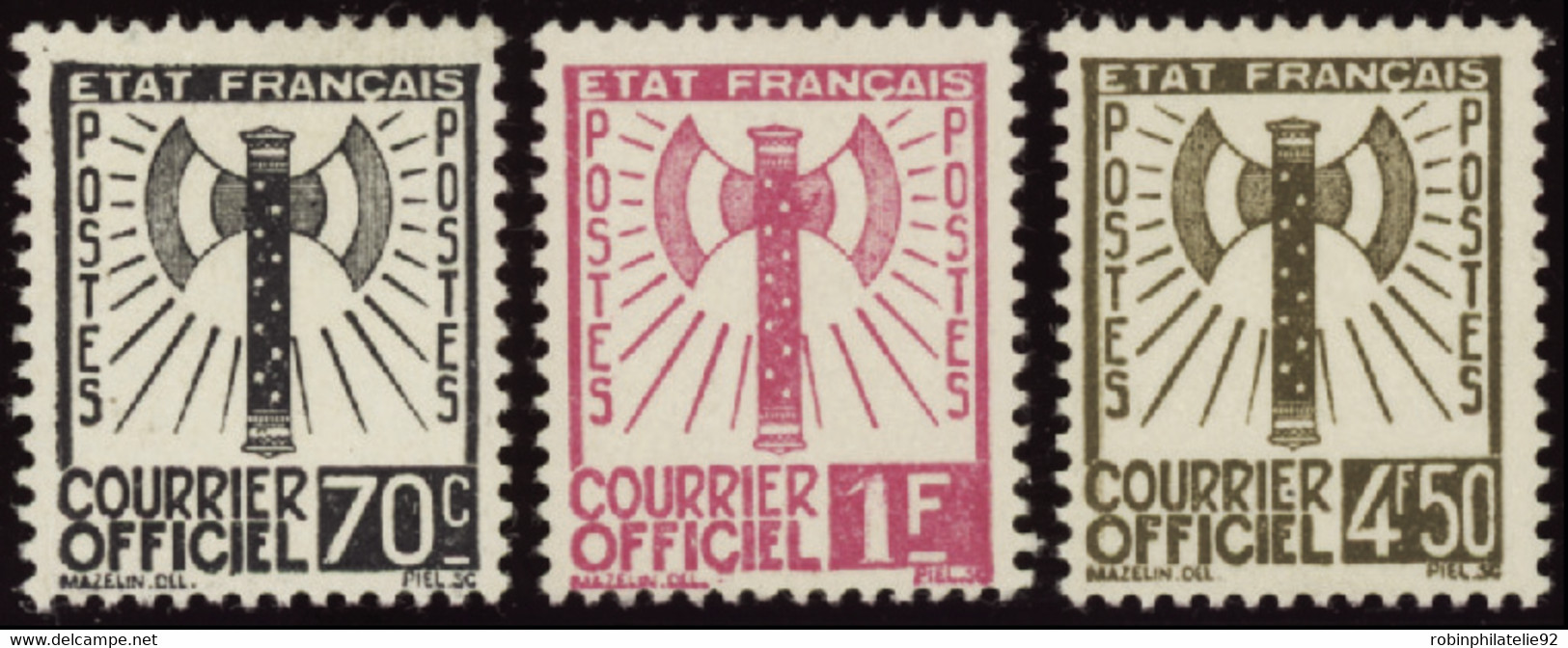 FRANCE  SERVICE N°1 /15 15 Valeurs * Et (*) Qualité:* Cote:1850 - Other & Unclassified