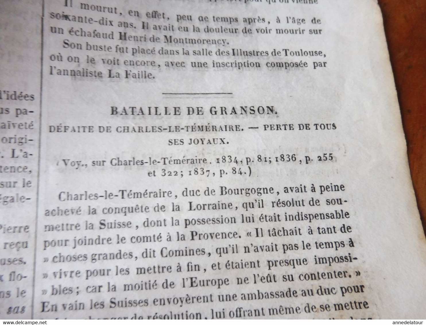 1839 MP Cathédrale de Chartres; Fête de Baloukli ;Goudouli poète du Languedoc; Bataille de Granson; Charles le Téméraire