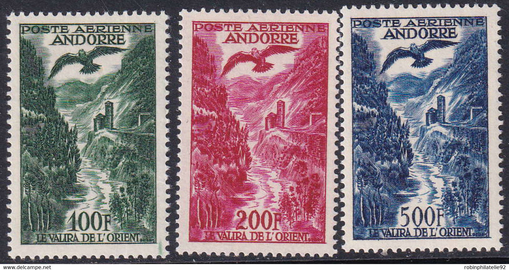 ANDORRE  POSTE AERIENNE N°2 /4 3 Valeurs Qualité:** Cote:200 - Posta Aerea