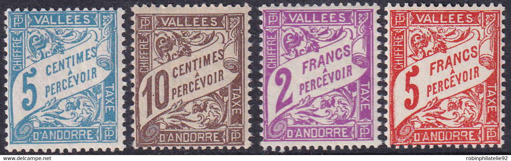 ANDORRE  TAXES N°17 /20 4 Valeurs  Qualité:** Cote:100 - Unused Stamps