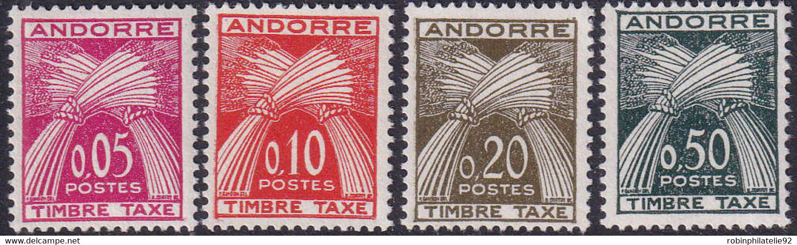 ANDORRE  TAXES N°42 /45 4 Valeurs Qualité:** Cote:70 - Unused Stamps