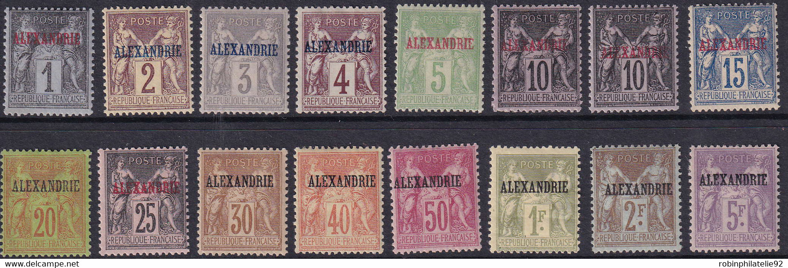 ALEXANDRIE   N°1 /18 (sauf 6-11A-14) 16 Valeurs Qualité:* Cote:580 - Unused Stamps
