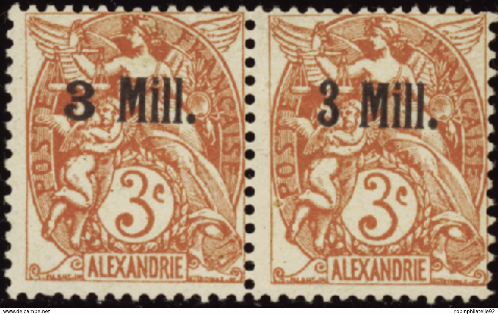 ALEXANDRIE   N°36 Aa Types I Et II Se Tenant  Qualité:* Cote:300 - Unused Stamps