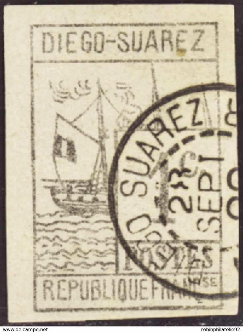 DIEGO-SUAREZ   N°6 1c Gris-noir TB  Qualité:OBL Cote:300 - Used Stamps