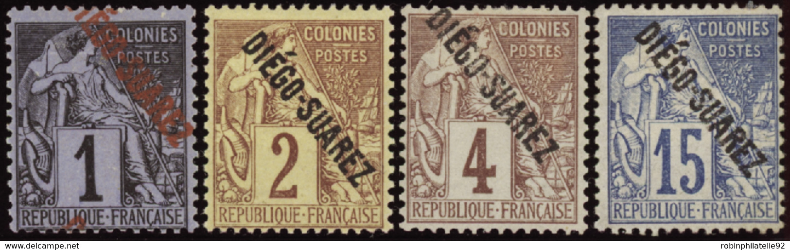 DIEGO-SUAREZ   N°13 /14/15/18 4 Valeurs  Qualité:* Cote:195 - Unused Stamps