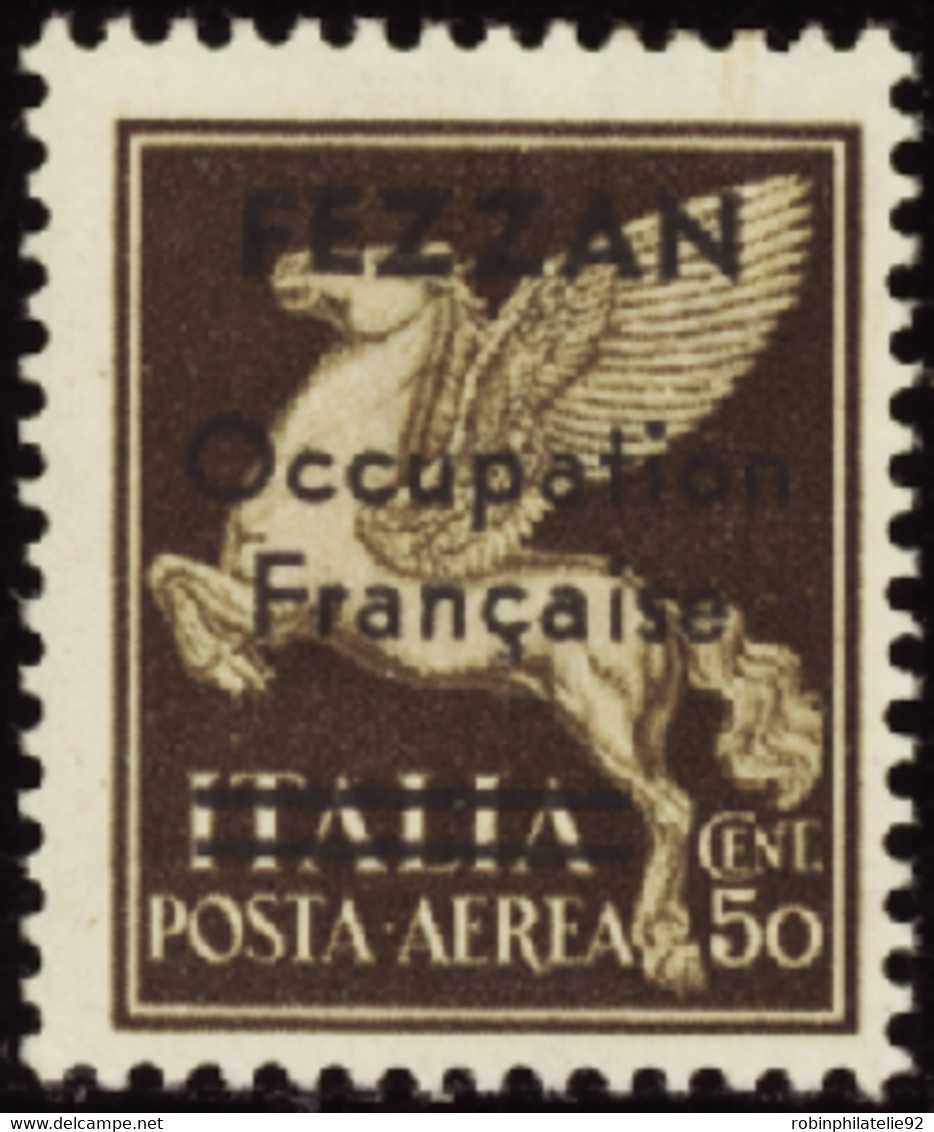 FEZZAN  POSTE AERIENNE N°1 50c Sépia  Qualité:* Cote:175 - Unused Stamps