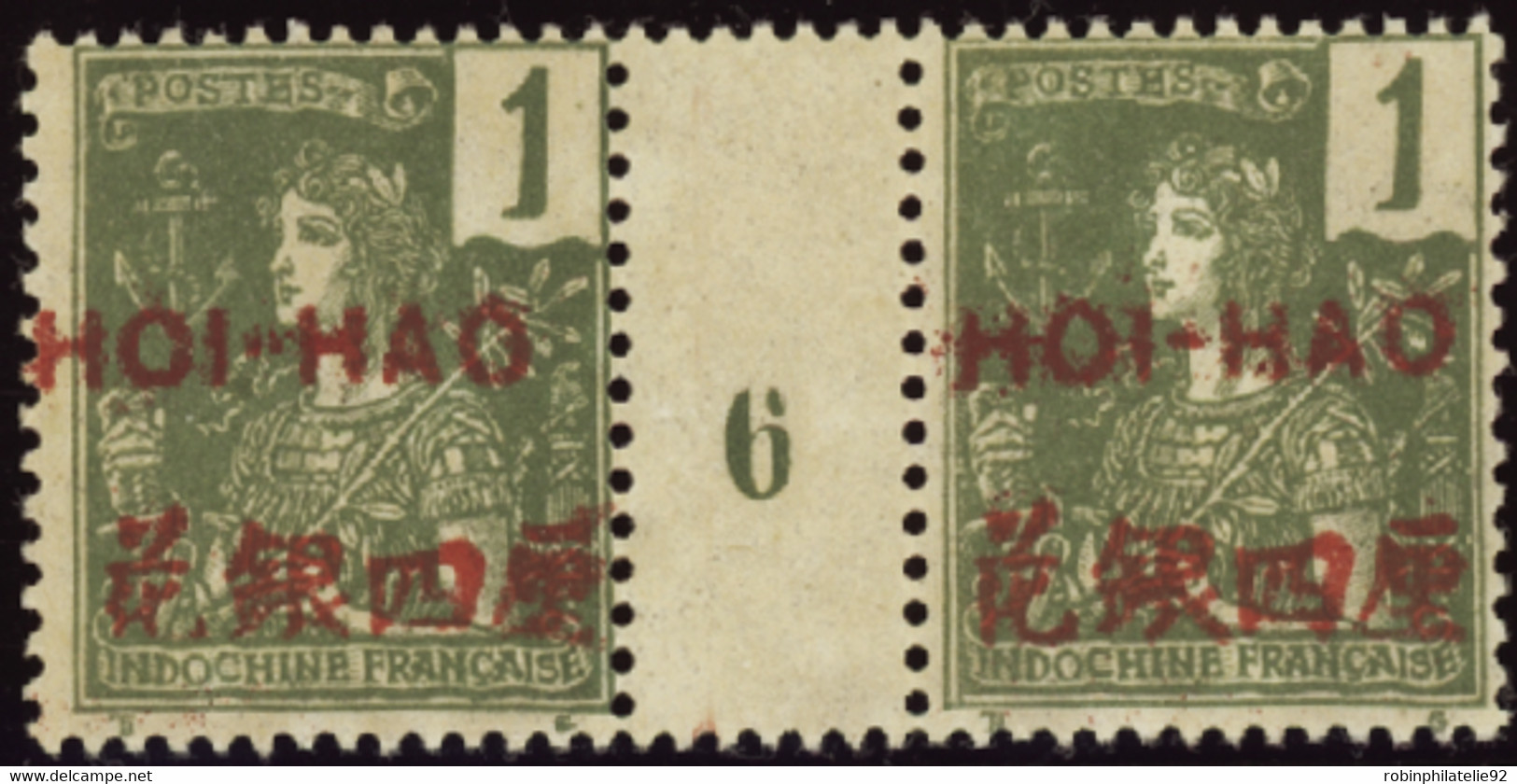 HOI-HAO  MILLESIMES N°32 1c Vert-olive Millésime 6 (gomme Coloniale) Qualité:** Cote:245 - Unused Stamps
