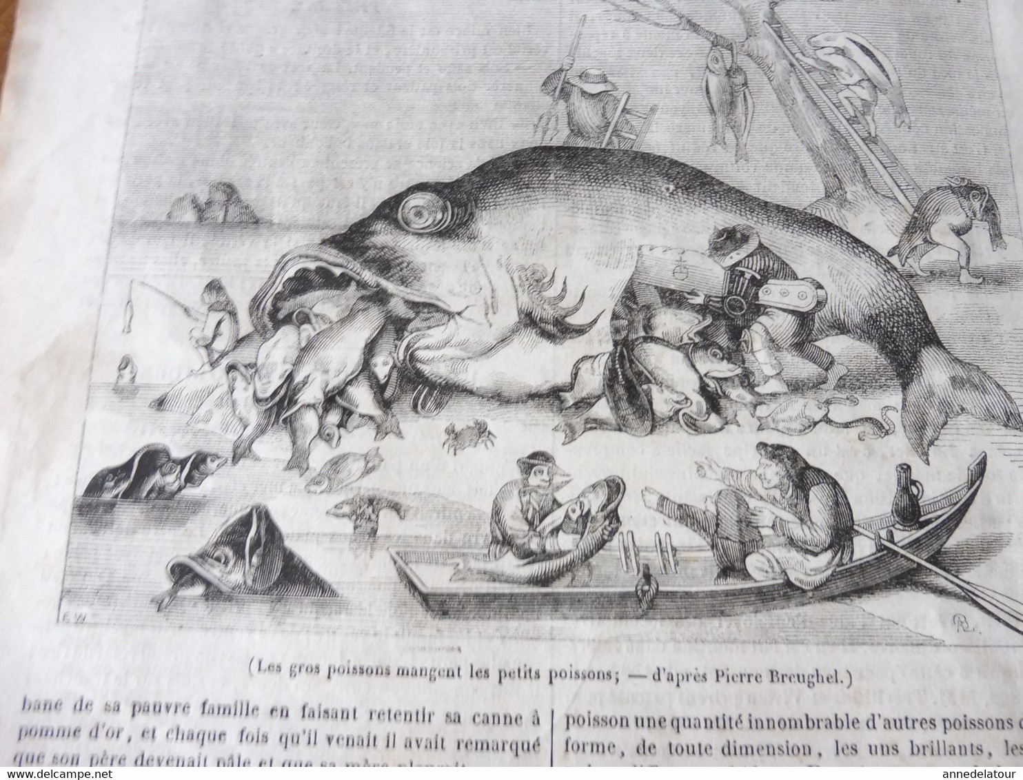 1839 MP Chevaliers de MALTE (les costumes) ; Les gros poissons mangent les petits poissons (gravure symbolique)