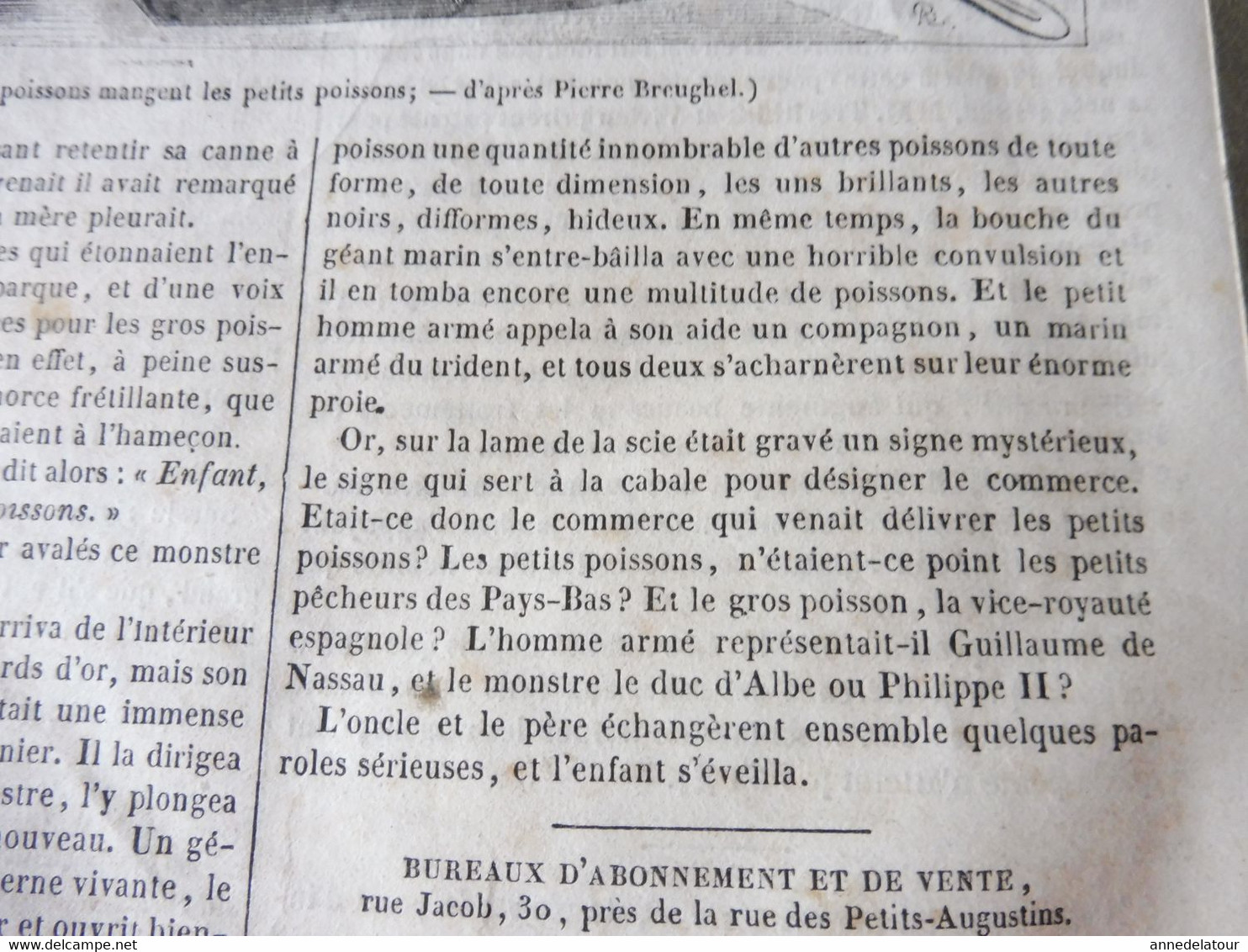 1839 MP Chevaliers de MALTE (les costumes) ; Les gros poissons mangent les petits poissons (gravure symbolique)