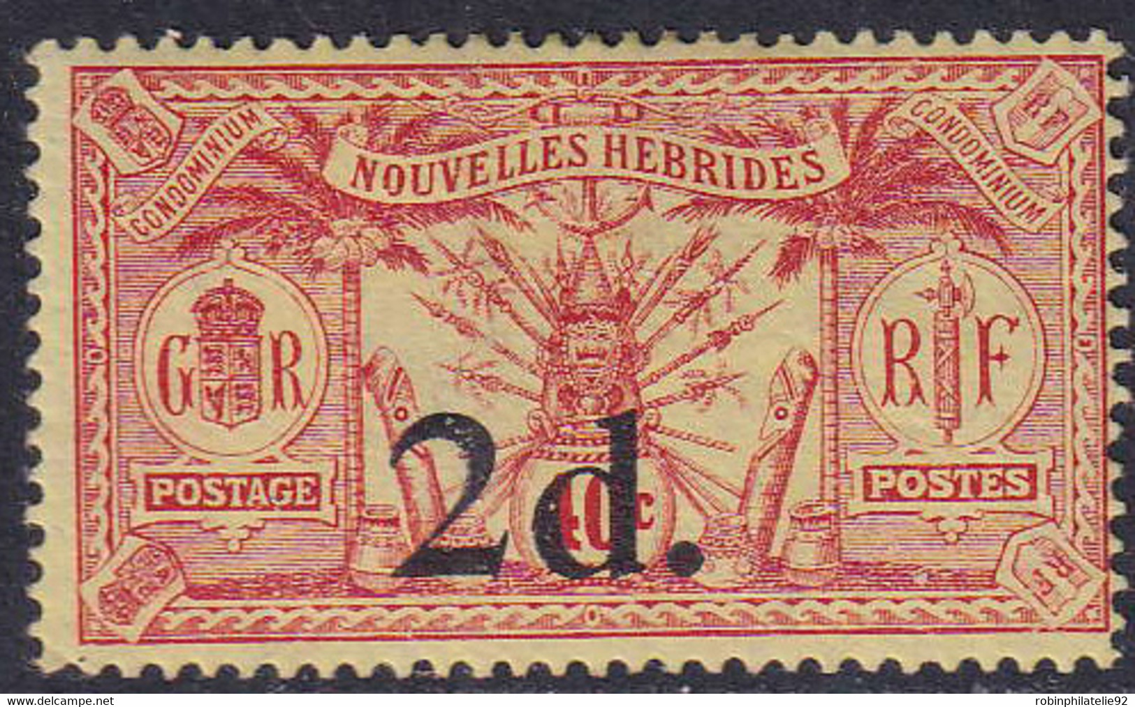 NOUVELLES-HEBRIDES   N°69 2d Sur 40c Sans Filigrane Qualité:* Cote:515 - Nuevos