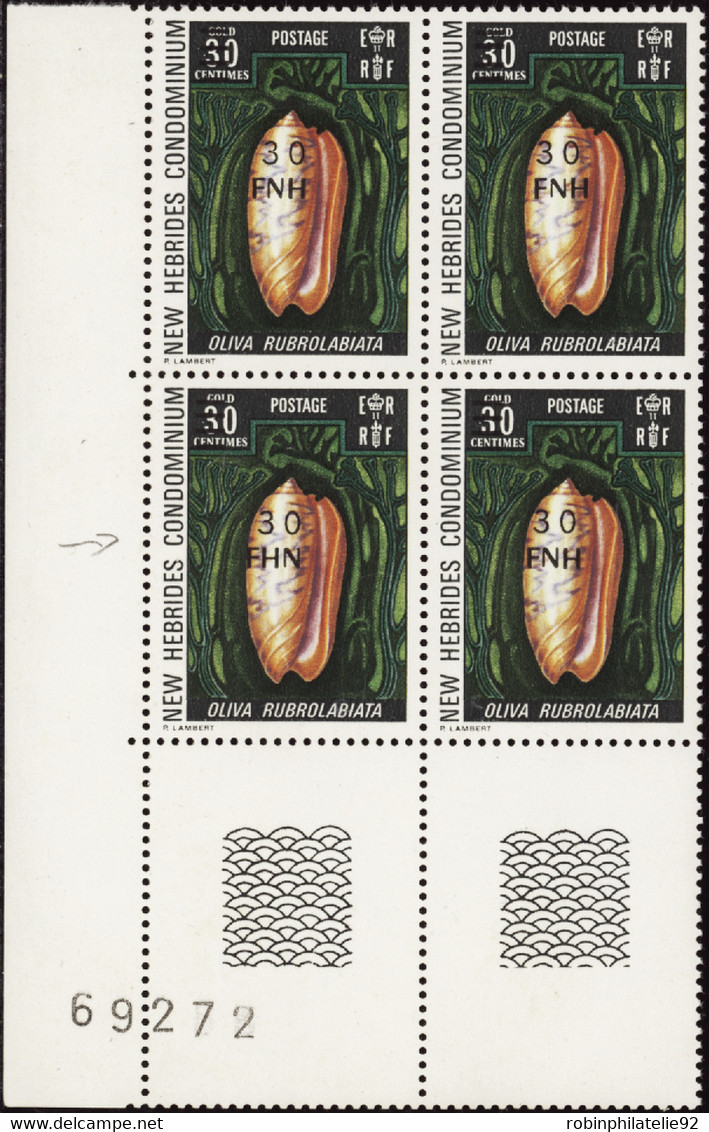 NOUVELLES-HEBRIDES   N°488 Ba Bloc De 4 1ex "FHN" Au Lieu De "FNH" Qualité:** Cote:3380 - Unused Stamps