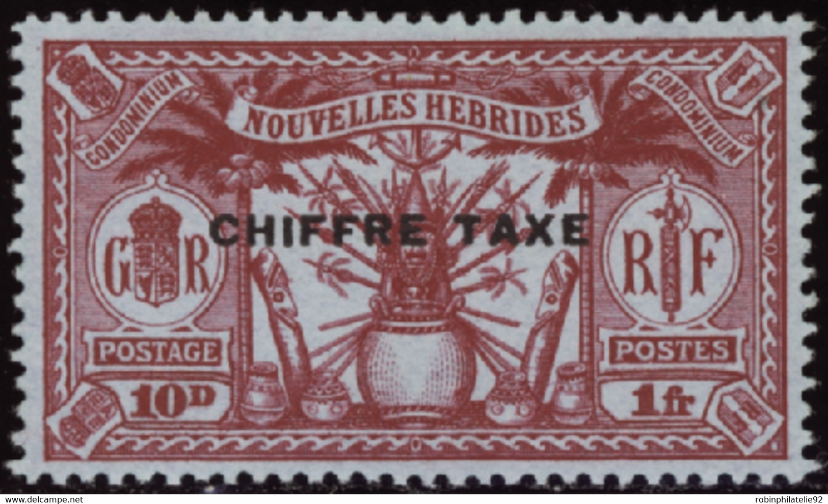 NOUVELLES-HEBRIDES  TAXES N°1 /55 Valeurs Qualité:* Cote:375 - Strafport