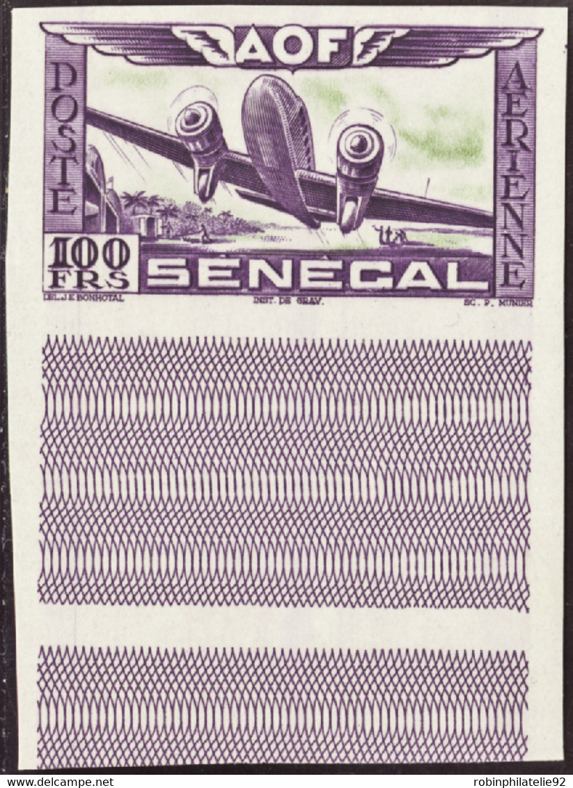 SENEGAL  POSTE AERIENNE N°30 D 100F Violet Et Vert Qualité:** Cote:650 - Poste Aérienne