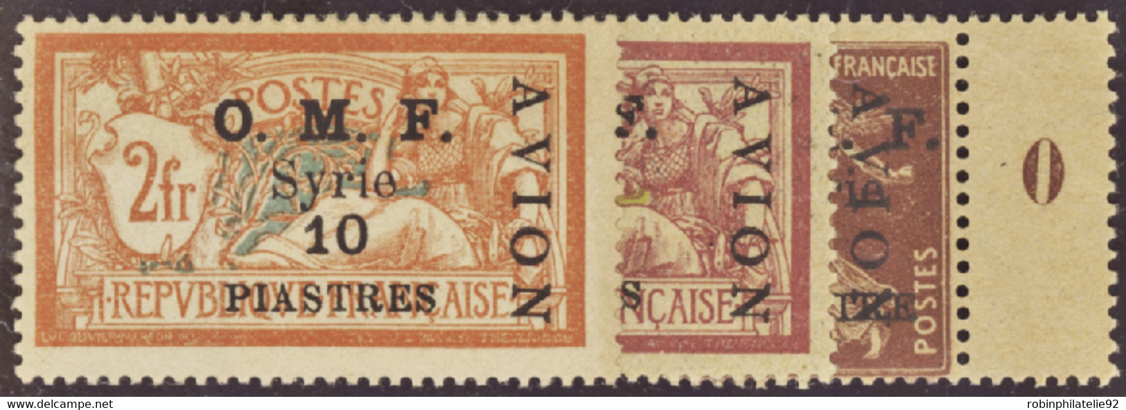 SYRIE  POSTE AERIENNE N°7 /9 3 Valeurs Qualité:* Cote:695 - Airmail