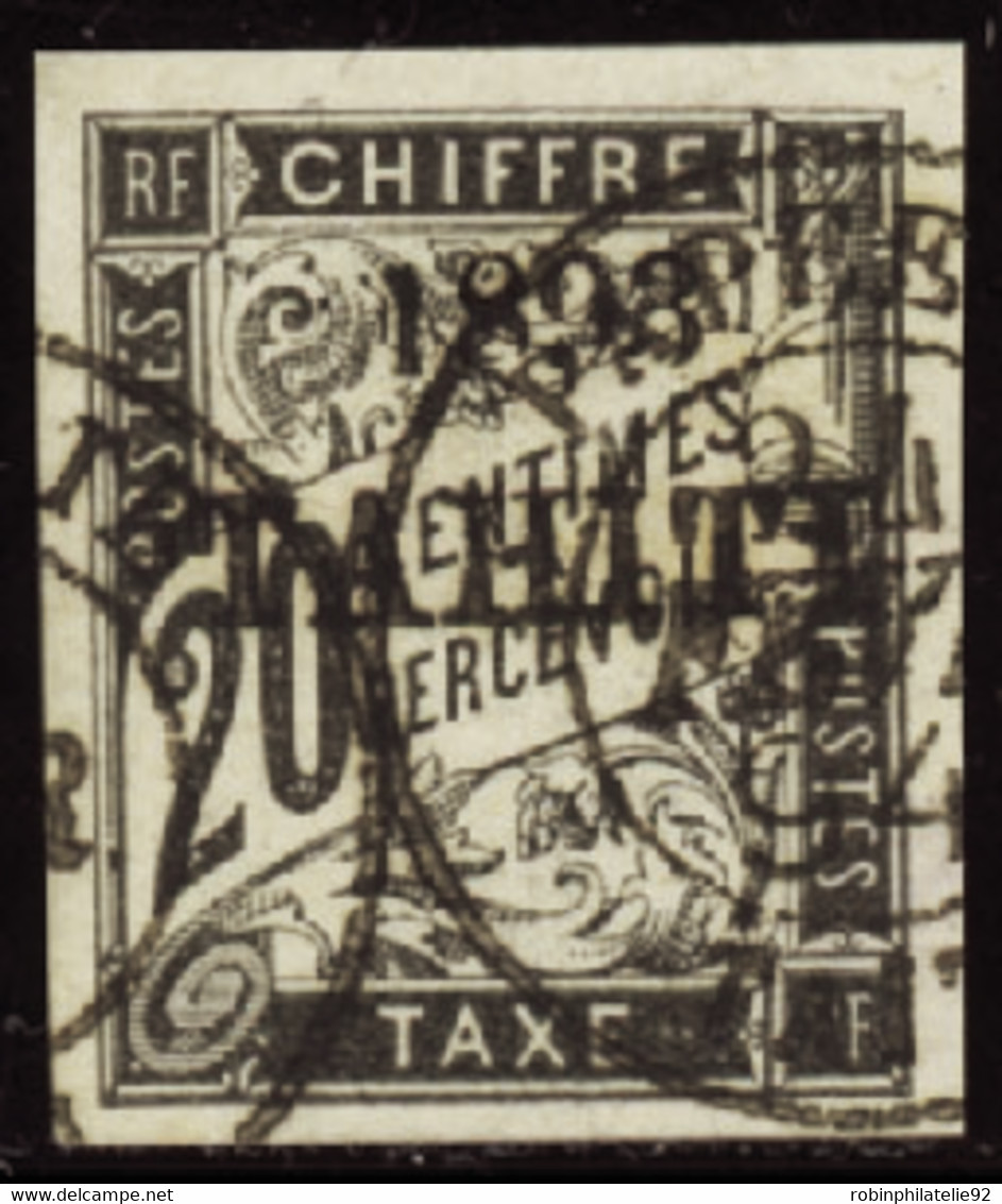 TAHITI  TAXES N°21 20c Noir TB  Qualité:OBL Cote:720 - Used Stamps