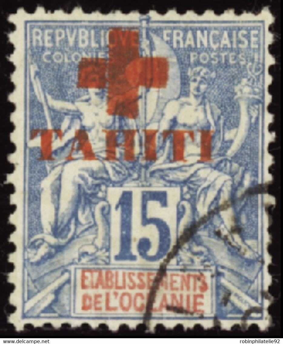 TAHITI   N°34 15c Bleu TB  Qualité:OBL Cote:450 - Usati