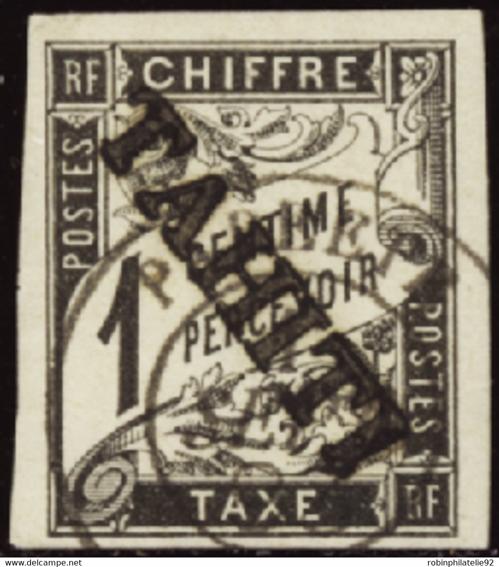 TAHITI  TAXES N°1 1c Noir TB Qualité:OBL Cote:500 - Used Stamps