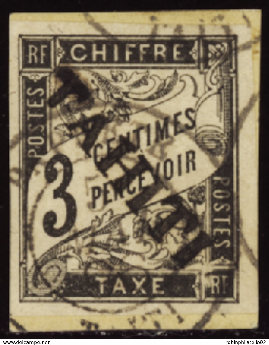 TAHITI  TAXES N°3 3c Noir TB Qualité:OBL Cote:550 - Used Stamps