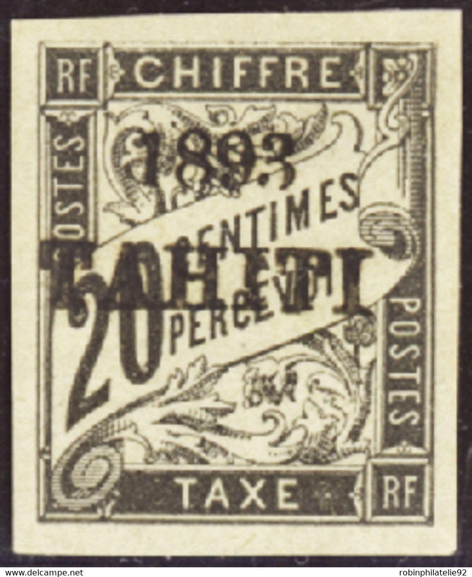 TAHITI  TAXES N°21 20c Noir Qualité:* Cote:750 - Unused Stamps