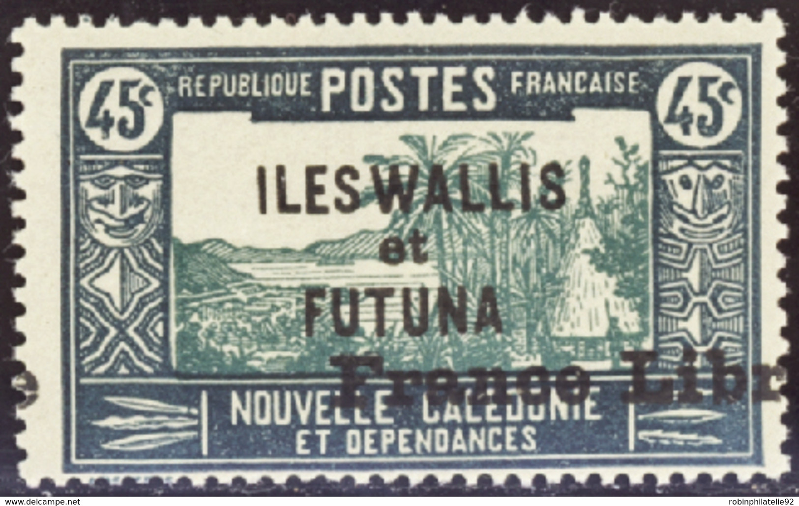 WALLIS & FUTUNA   N°105 A Surcharge Déplacée Horizontalement (gomme Coloniale)  Qualité:** Cote:350 - Neufs