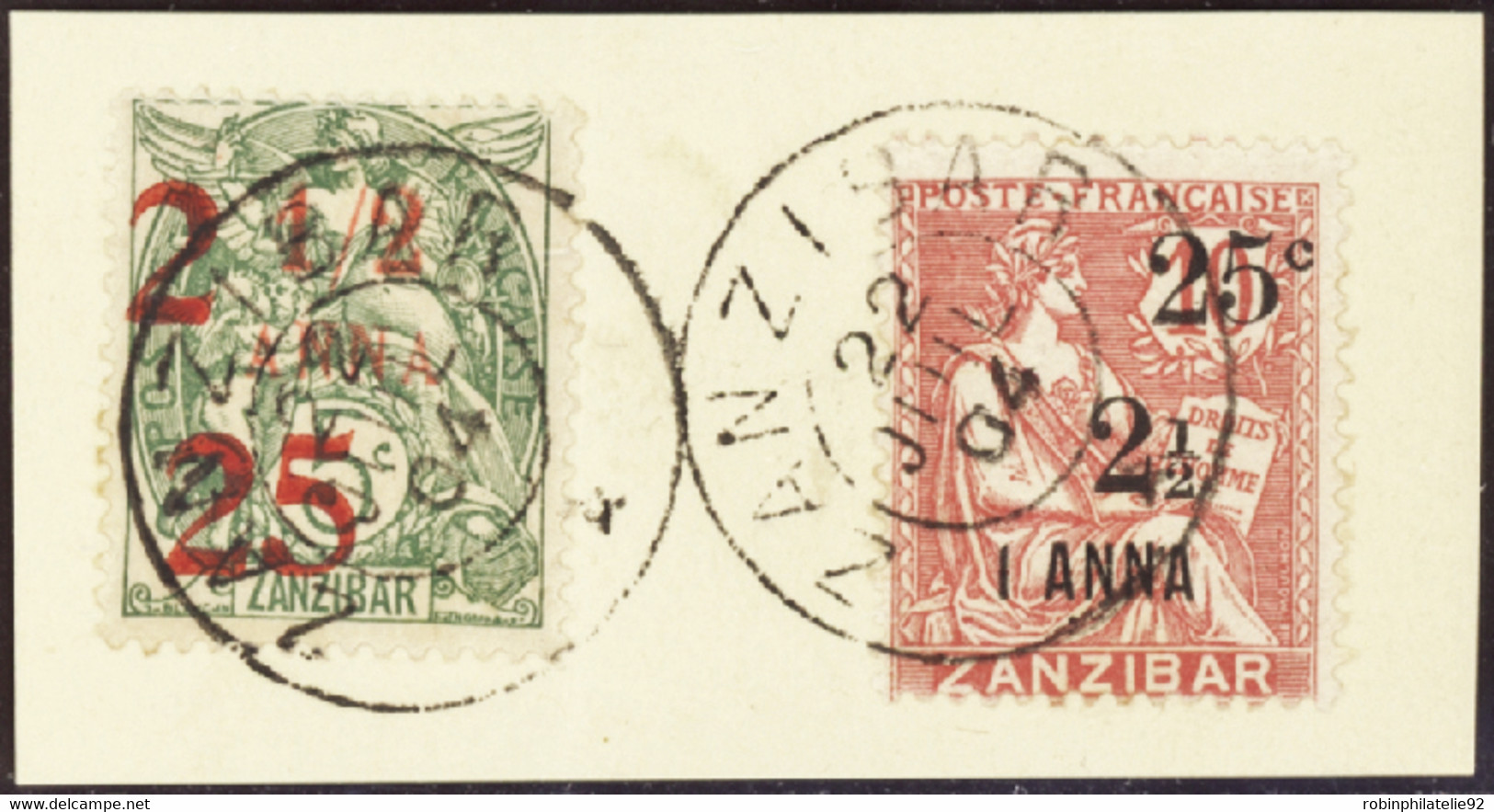 ZANZIBAR   N°63 + 64 2 Valeurs Sur Fragment TB  Qualité:OBL Cote:350 - Usati