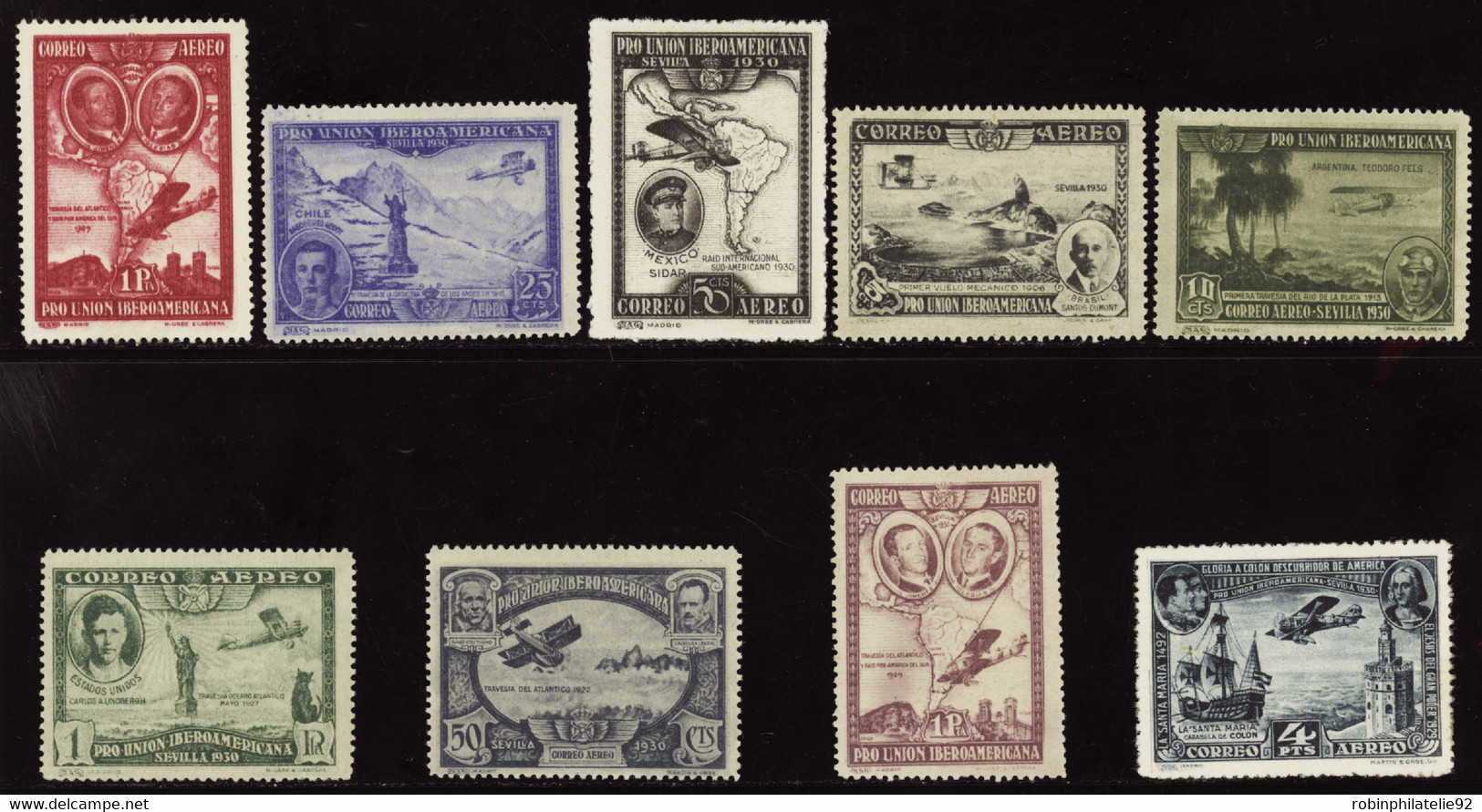 ESPAGNE  POSTE AERIENNE N°75 /83 9 Valeurs Qualité:* Cote:140 - Sonstige & Ohne Zuordnung