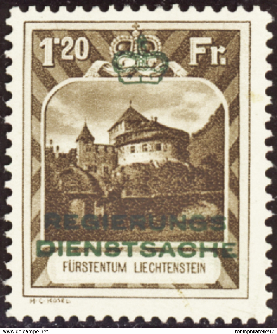 LIECHTENSTEIN  SERVICE N°1 /88 Valeurs Qualité:* Cote:425 - Luftpost