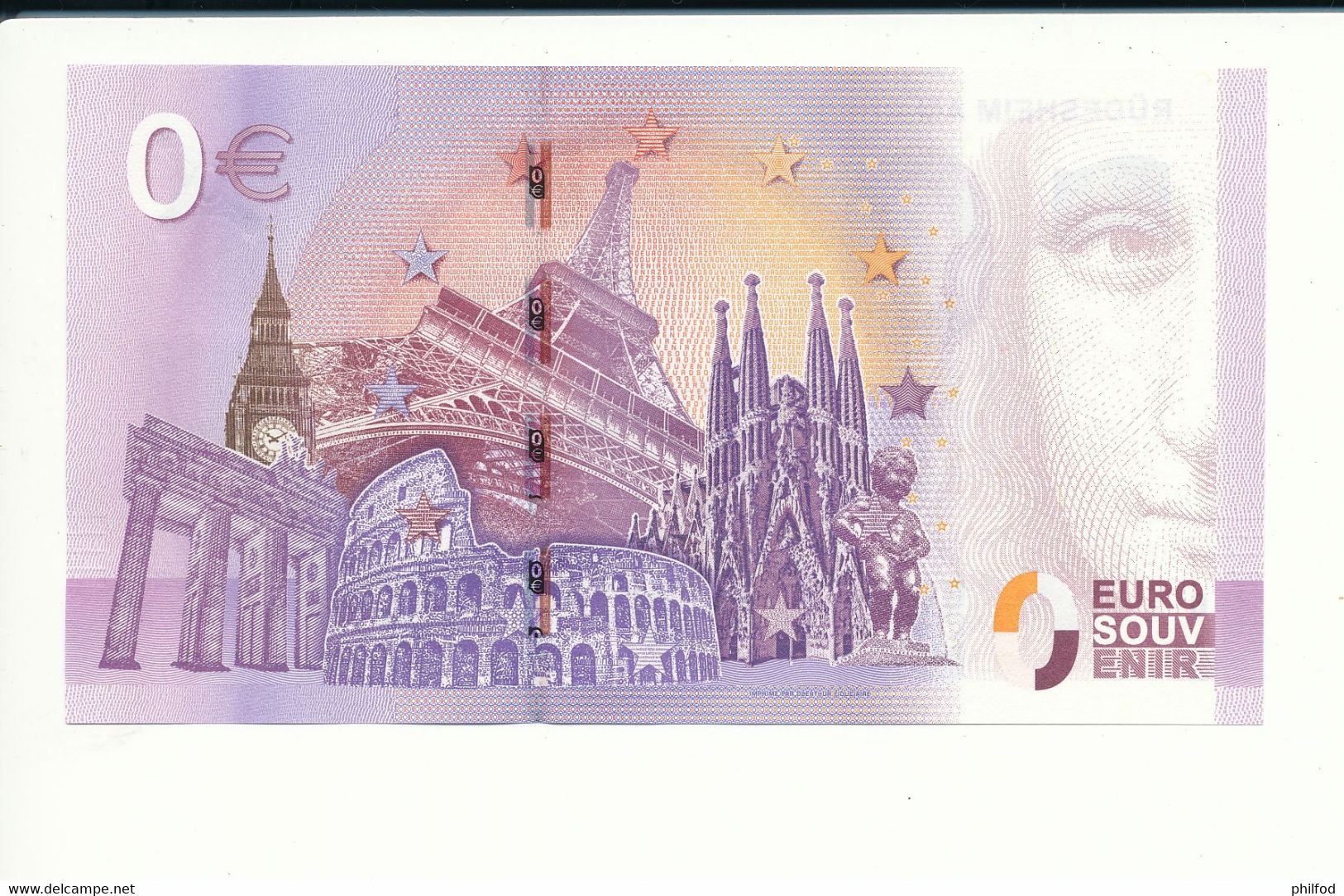 Billet Souvenir - 0 Euro - XEHF - 2016-1 - RÜDESHEIM AM RHEIN - N° 2209 - Kiloware - Banknoten