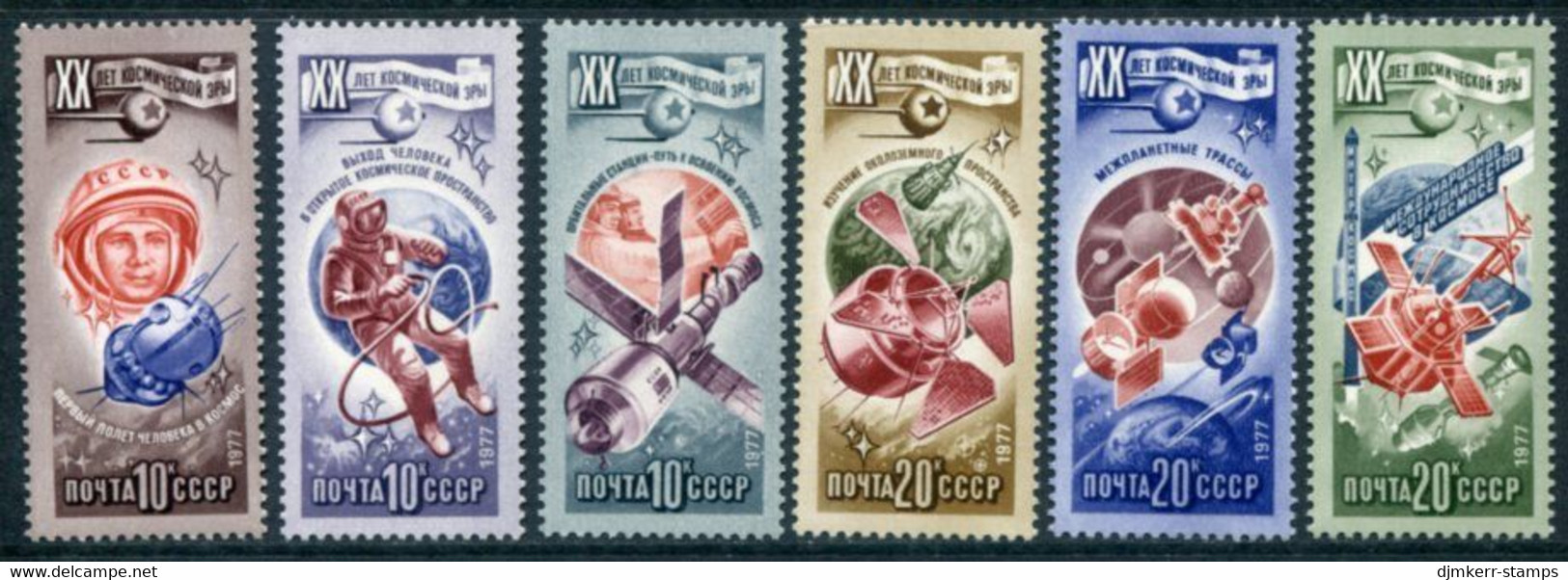 SOVIET UNION 1977 Space Travel MNH / **.  Michel 4648-53 - Unused Stamps
