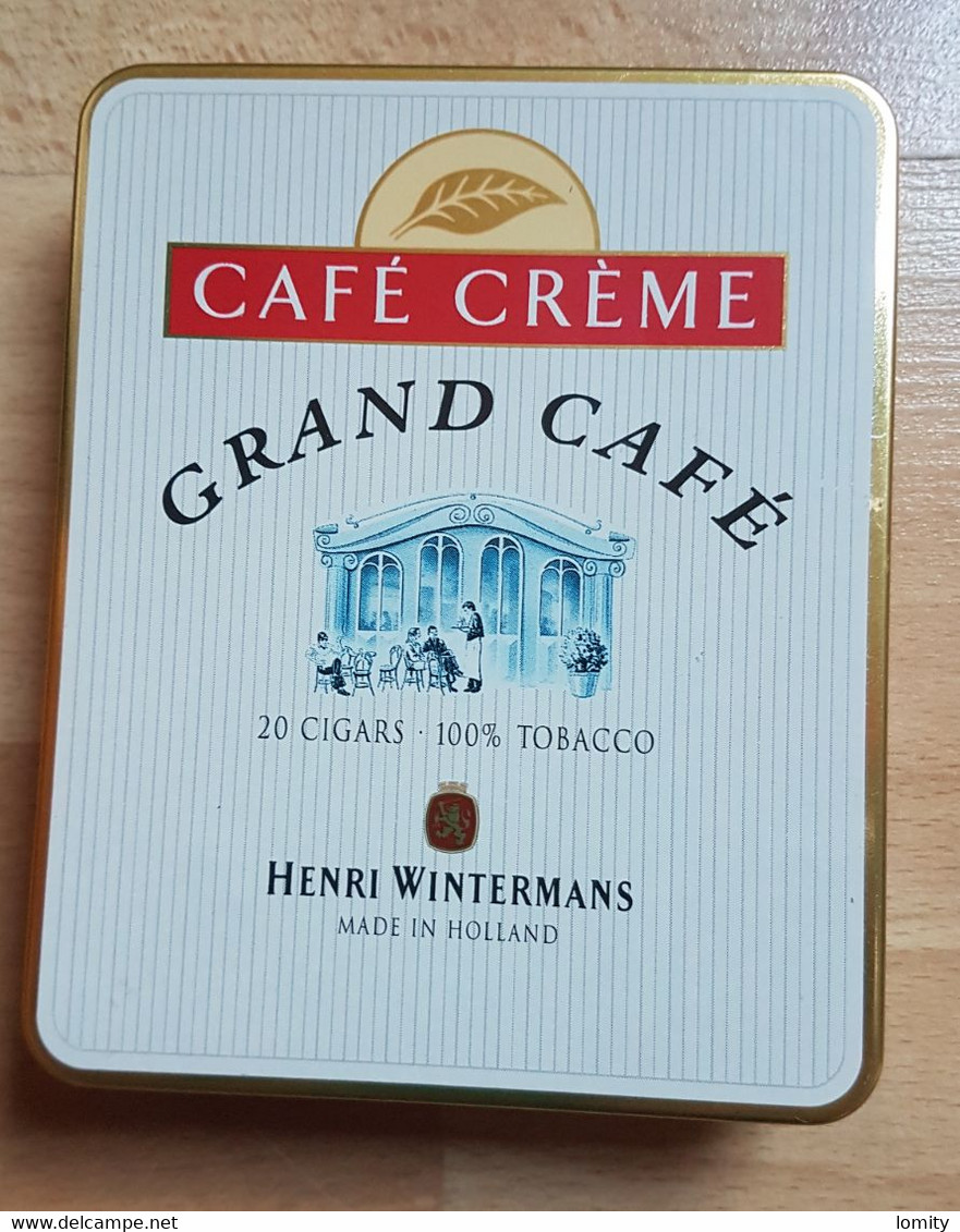 étui Boîte Metal Vide 20 Cigars Henri Wintermans Café Crème Grand Café  , Cigare Cigares Tabac Tobacco Tabacos - Zigarrenetuis