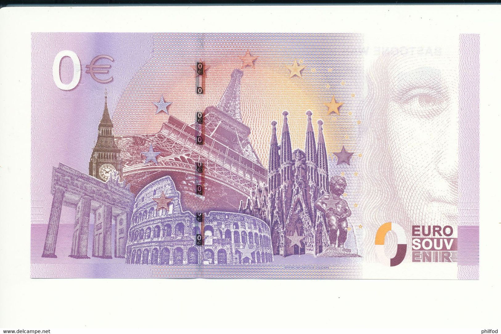 Billet Souvenir - 0 Euro - ZEHP - 2016-1 - BASTOGNE WAR MUSEUM - N° 7217 - Billet épuisé - Lots & Kiloware - Banknotes