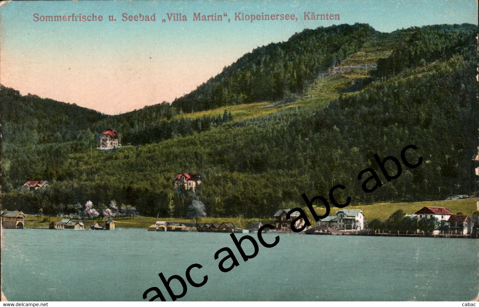 Klopeiner See, Klopinsko Jezero, 1912, Sommerfrische U. Seebad Villa Martin, Sankt Kanzian, St. Kanzian, Klopeinersee - Klopeinersee-Orte