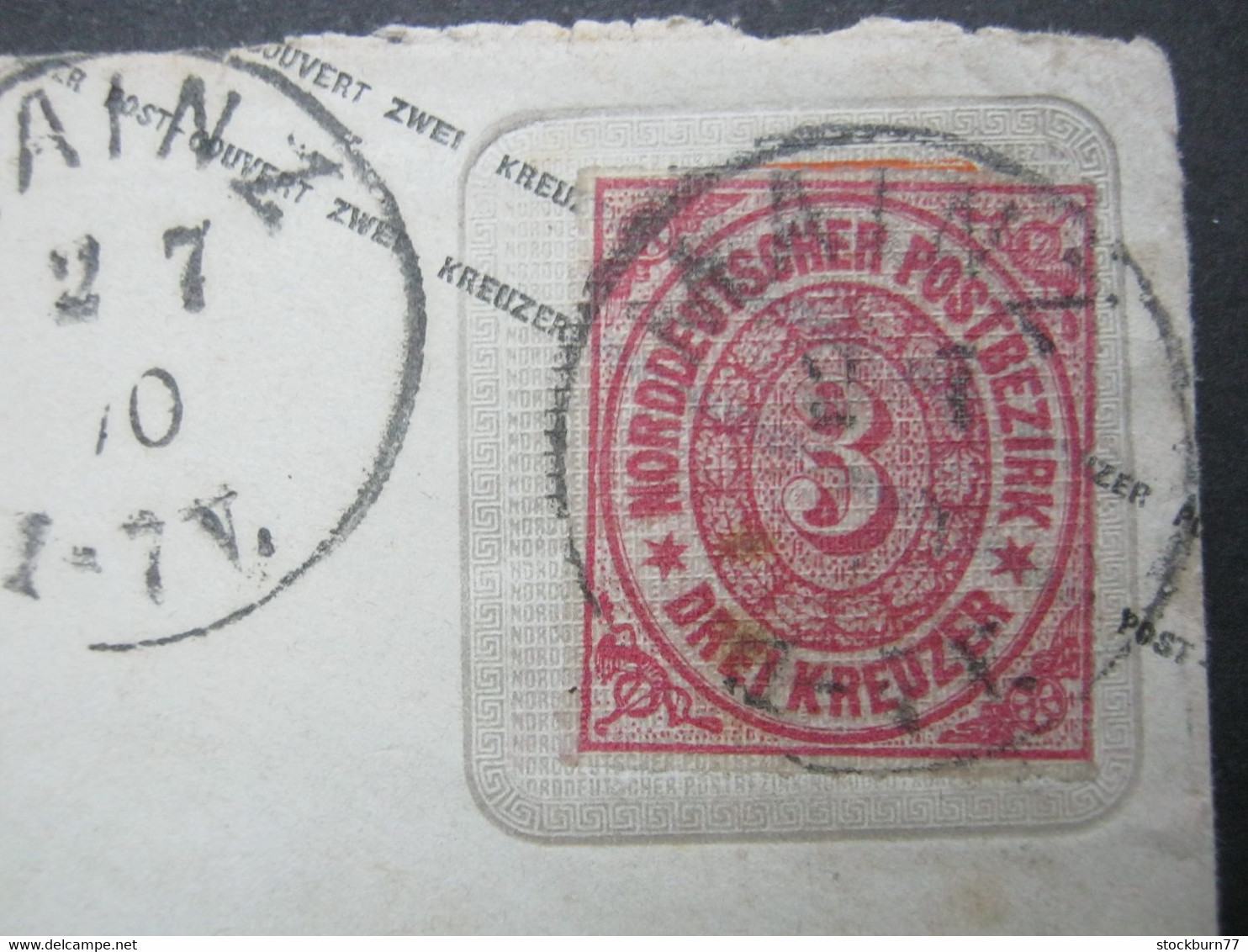 1870 , 2 Kreuzer Preussen Ganzsache überklebt , Verschickt Aus MAINZ - Postal  Stationery