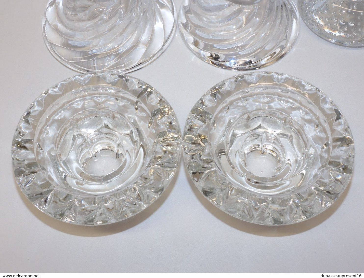 *LOT De 5 Bougeoirs Cristal Et Verre France Biot Ou Autre Collection Bougies  E - Kronleuchter, Kandelaber & Kerzenhalter