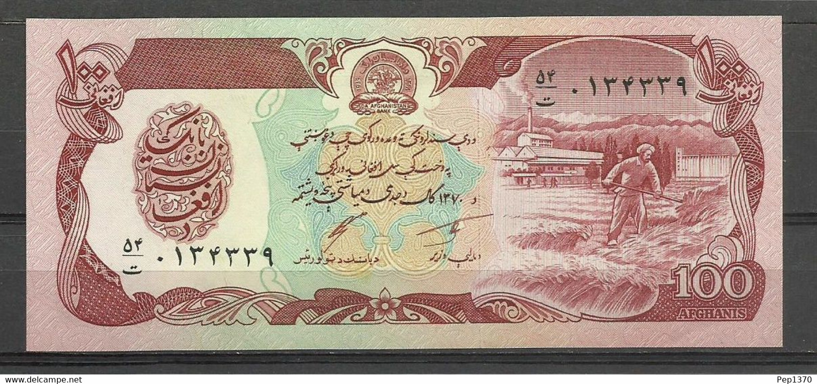 BILLETE DE AFGHANISTAN DE 100 AFGHANIS - SIN CIRCULAR - Afghanistan