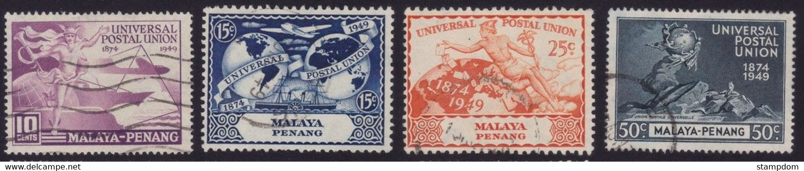 PENANG 1949 UPU Set Sc#23-26 - USED @S3098 - Penang