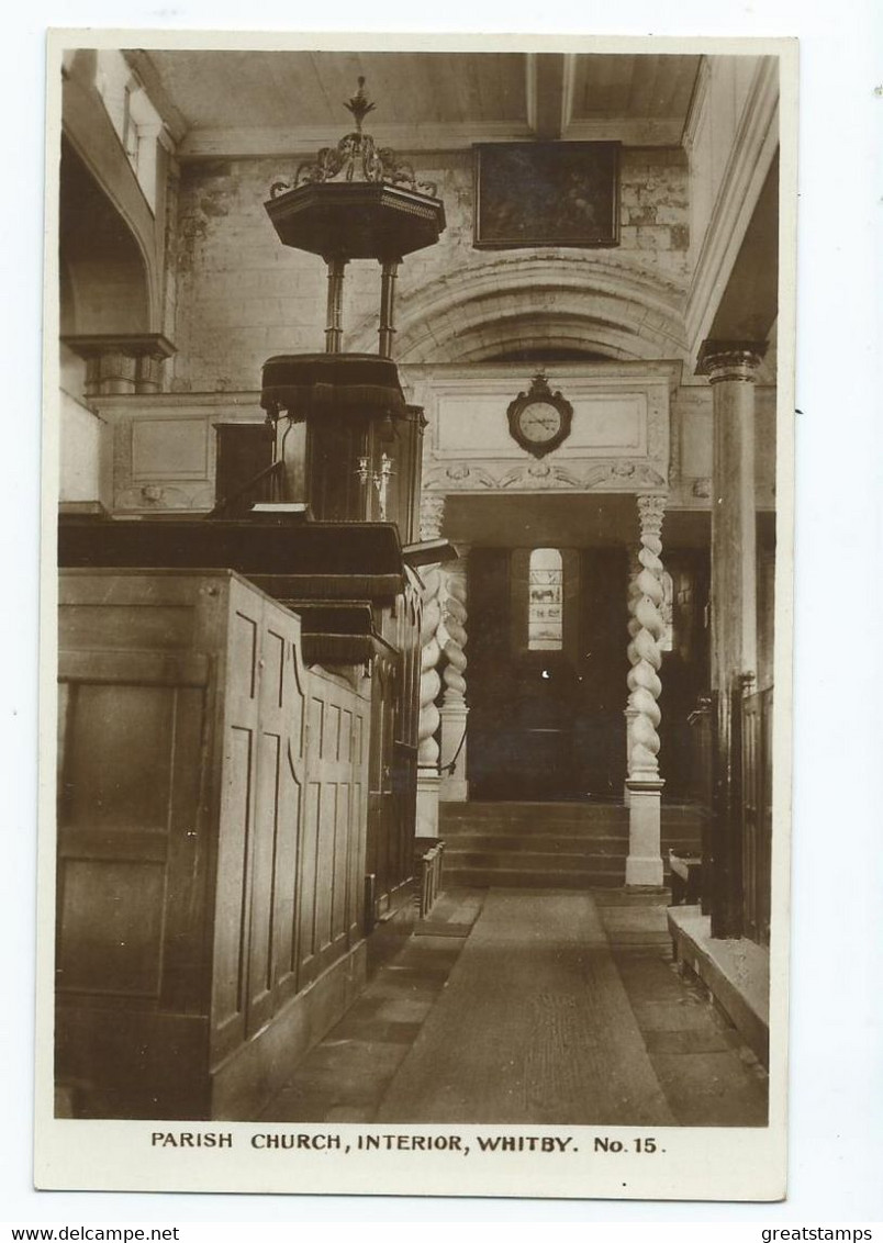 Postcard Yorkshire  Whitby Rp Parish Church Interior Unused - Whitby