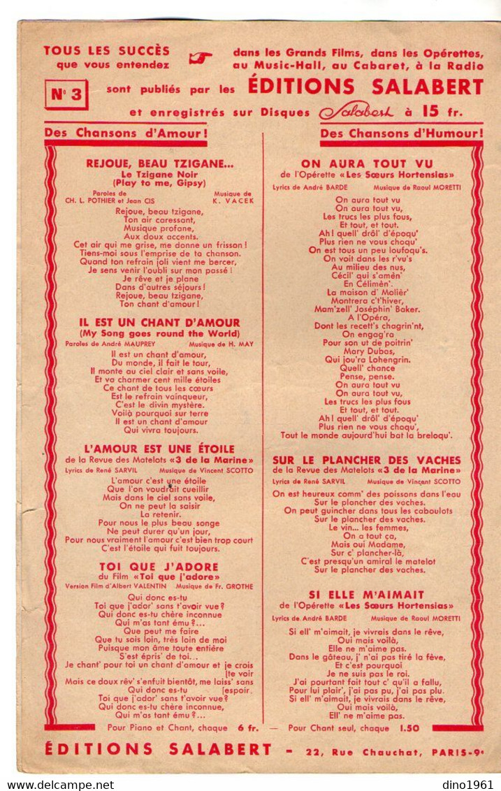 VP20.375 - PARIS - Ancienne Partition Musicale ¨ Si Tu N'étais Pas Là ¨ Paroles De Pierre BAYLE / Musique De G. CLARET - Noten & Partituren