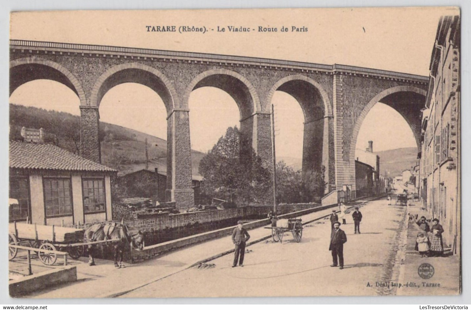 CPA France - Tarare - Rhône - Le Viaduc - Route De Paris - Animé - Cheval - Charrette - Attelage - Tarare