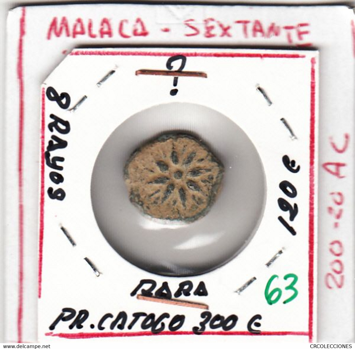 CRBAN063 MONEDA IBERICA MALAGA 8 RAYOS SEXTANTE RARA MBC 120 - Sonstige & Ohne Zuordnung