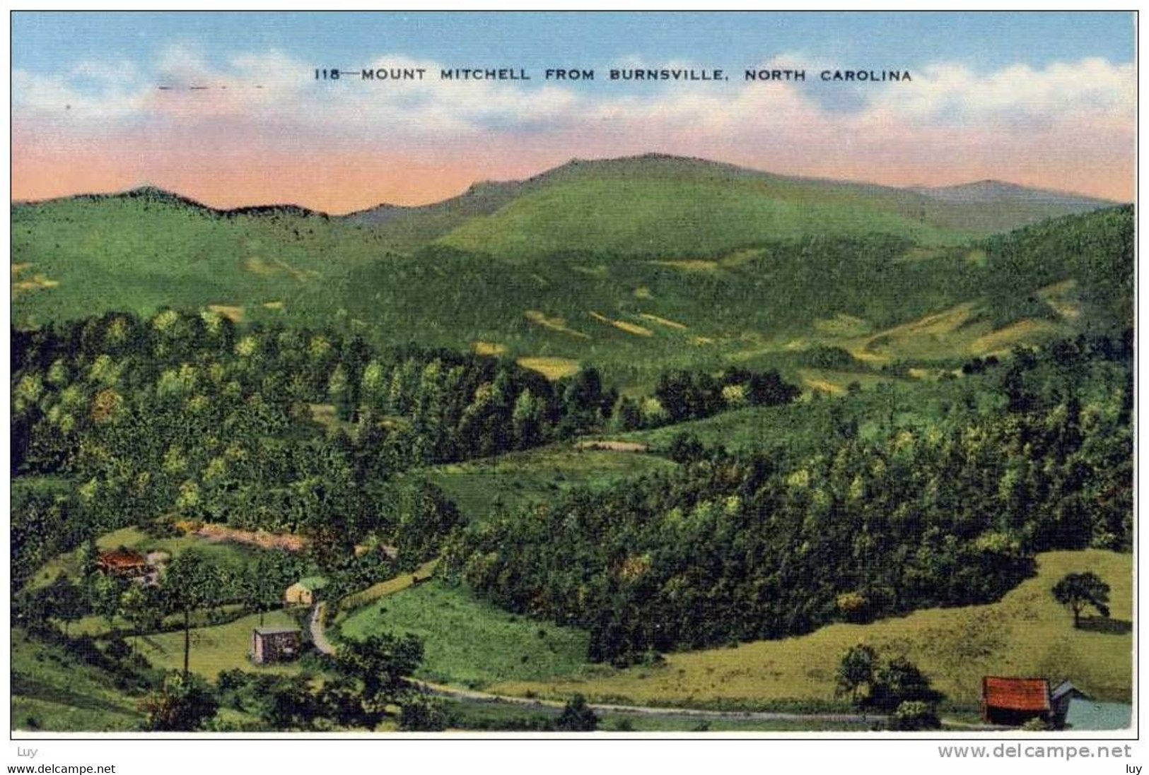 BURNSVILLE, NC - Mount Mitchell Near Asheville,  Linen Pc 1940s - Asheville