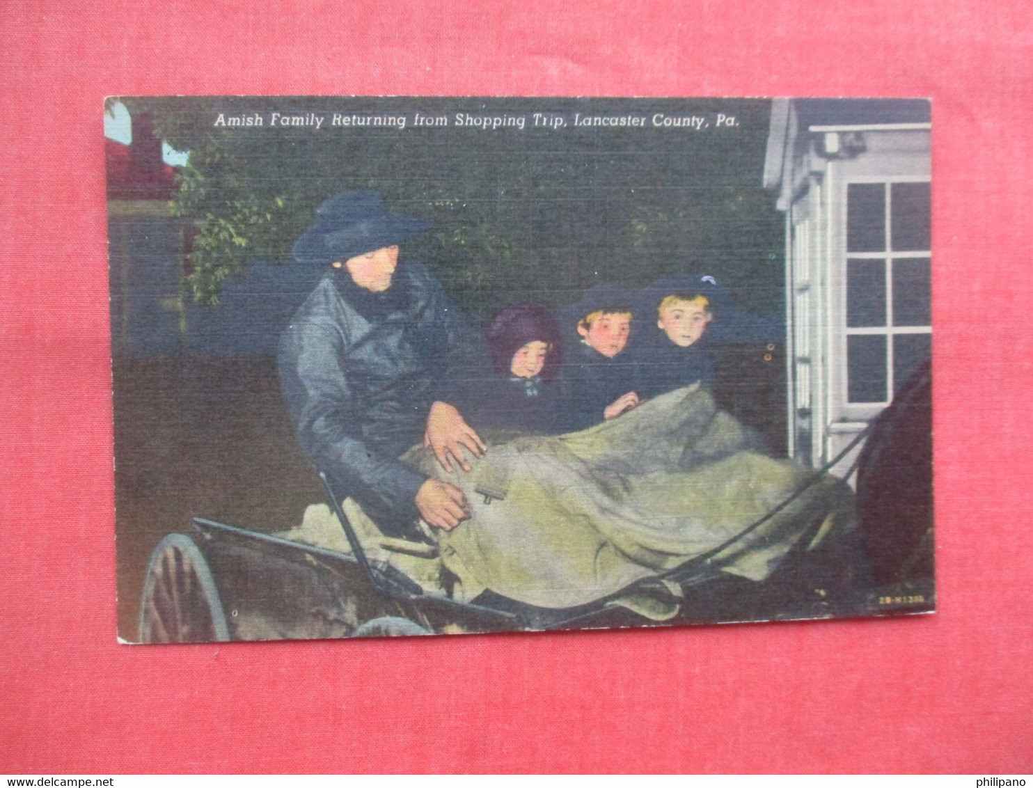 Amish Family Returning From Shopping Trip.   Lancaster County  Pennsylvania       Ref 5758 - Lancaster