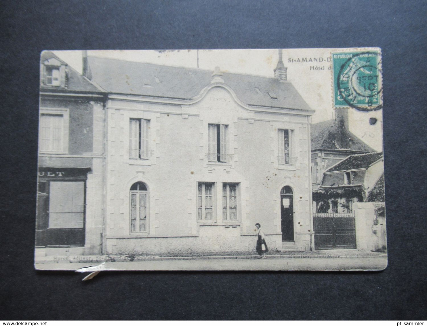 Frankreich 1910 AK St Amand De Vendome Hotel Editeur Huron Ambulant / Bahnpost - Hotels & Restaurants