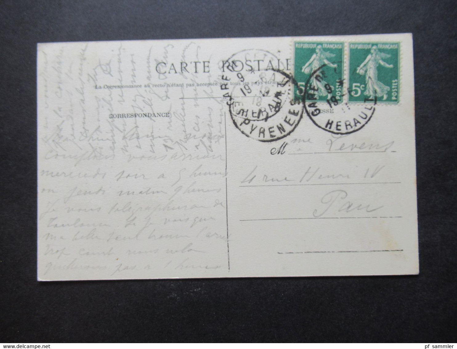 Frankreich 1911 Segelboote AK Cette Canal Maritime Et Bateaux De Commerce Stempel Gare De Cette Nach Pau Gesendet - Voiliers