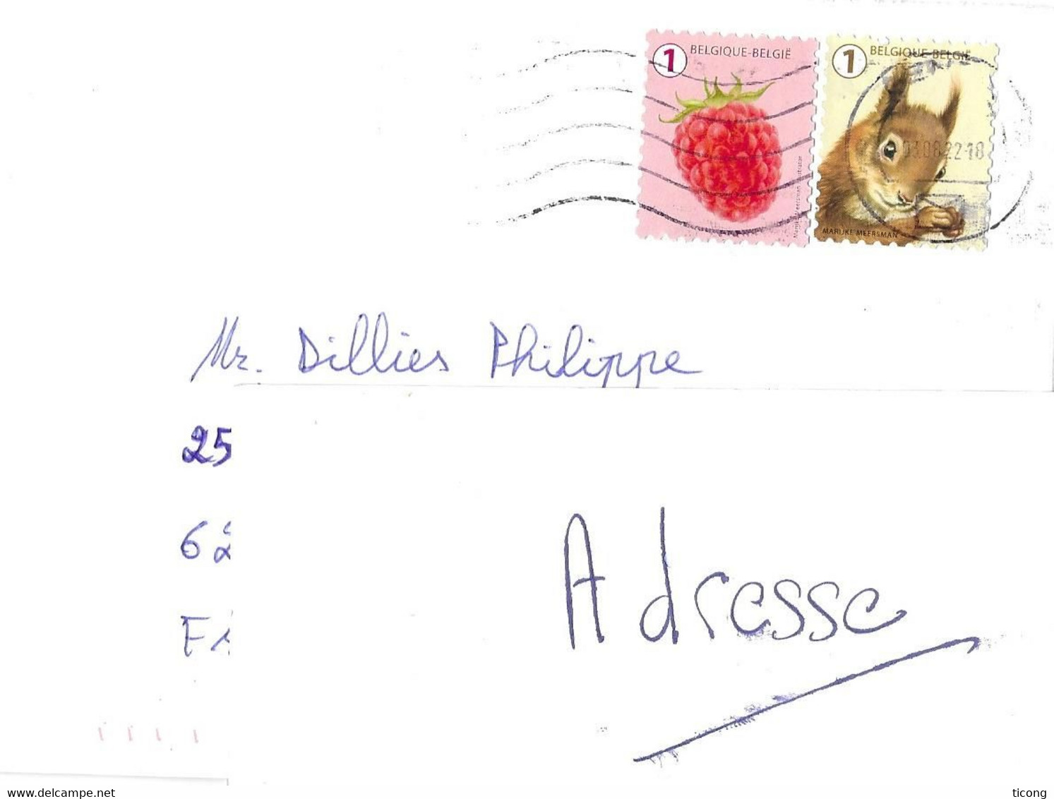 BELGIQUE GENT 2022 - TIMBRES AUTOCOLLANTS FRAMBOISE, ECUREUIL,  VOIR LES SCANNERS - Cartas & Documentos