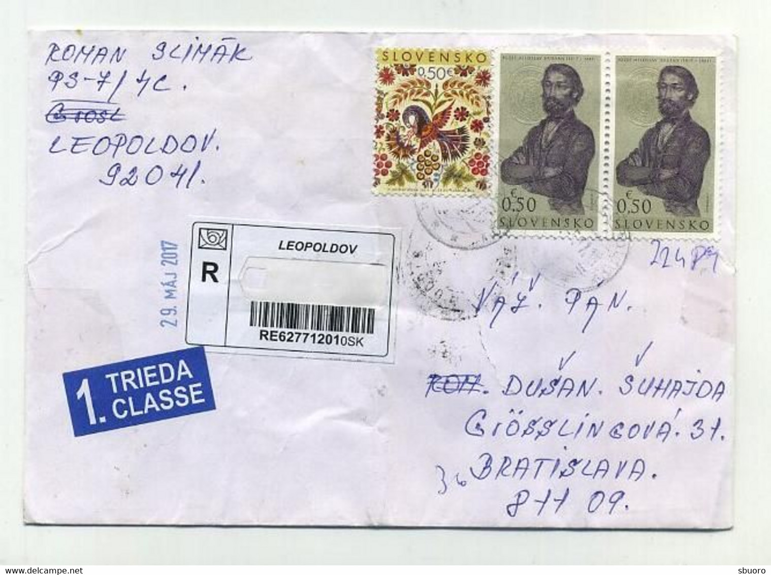 Slovak Inland R-Letter From Leopoldov To Bratislava. 2017. Slovensko Slovaquie Slowakei Slovakia - Cartas & Documentos