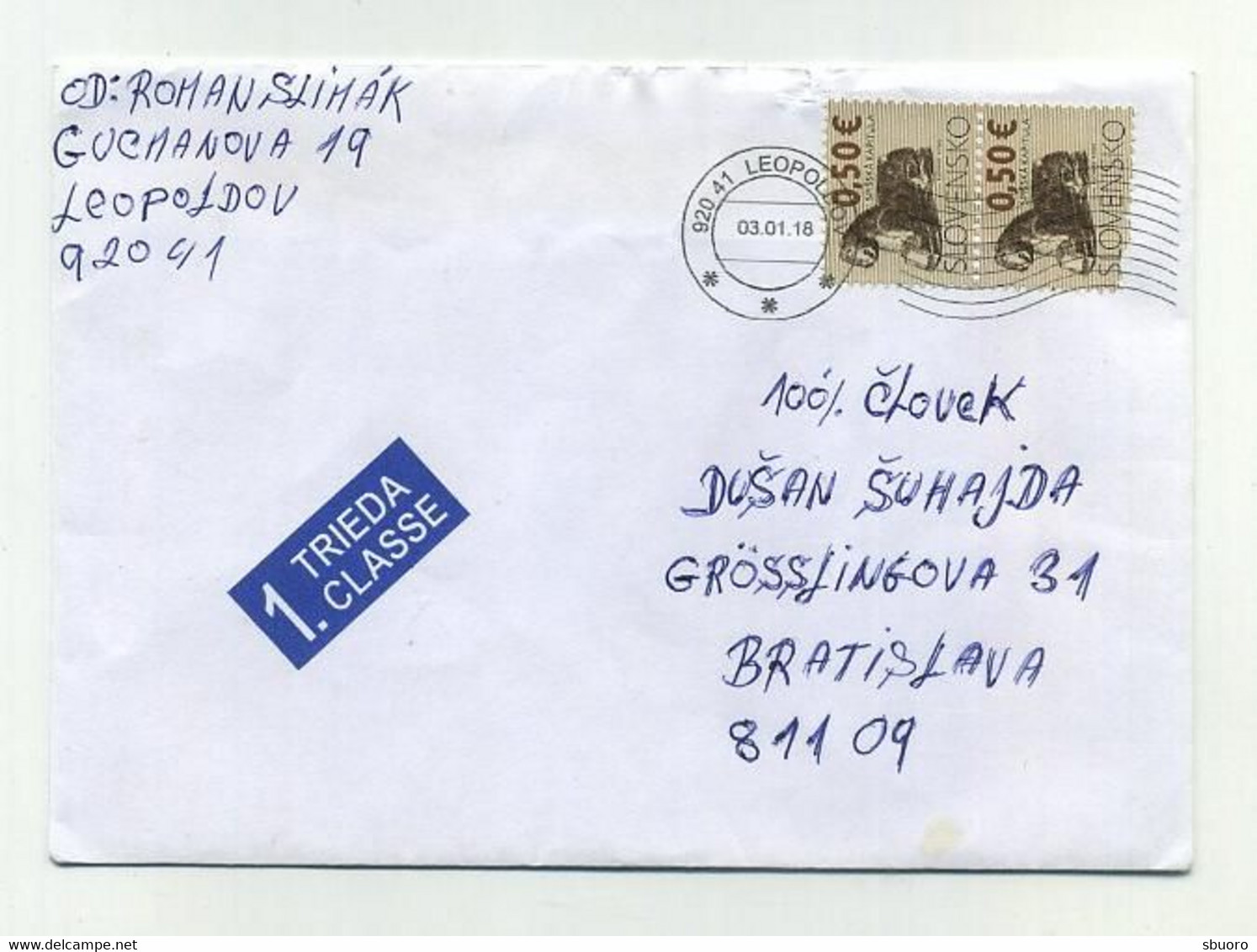 Slovak Inland Letter From Leopoldov To Bratislava. 2018. Slovensko Slovaquie Slowakei Slovakia - Covers & Documents